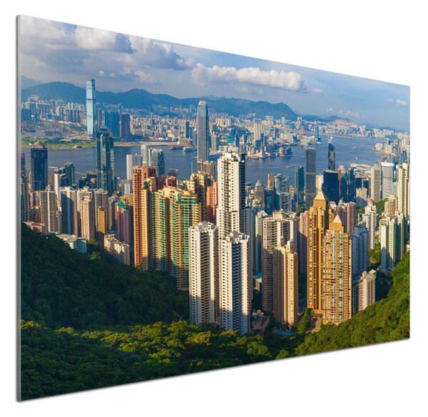Panou sticla securizata bucatarie Hong Kong panorama