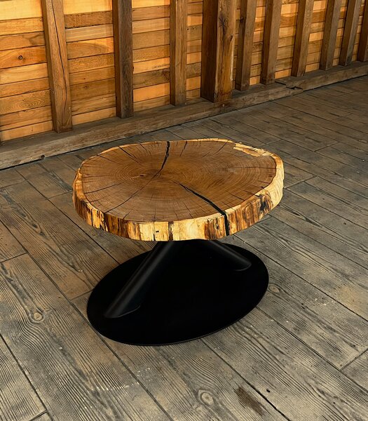 Măsuță de cafea Stejar Masiv „Solid Block” – 70x59x6 cm
