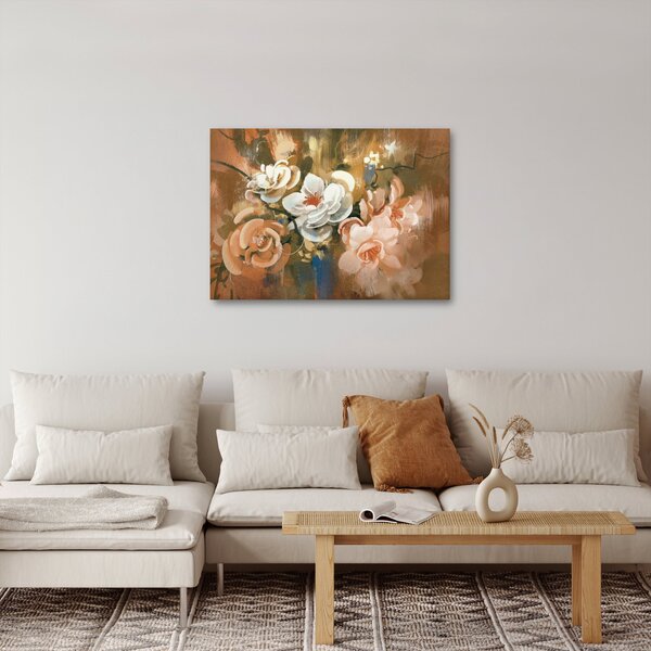 Tablou -Buchet de flori pictat (70x50 cm)