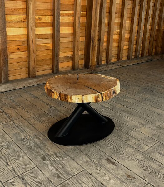 Măsuță de cafea Stejar Masiv „Solid Block” – 70x59x6 cm