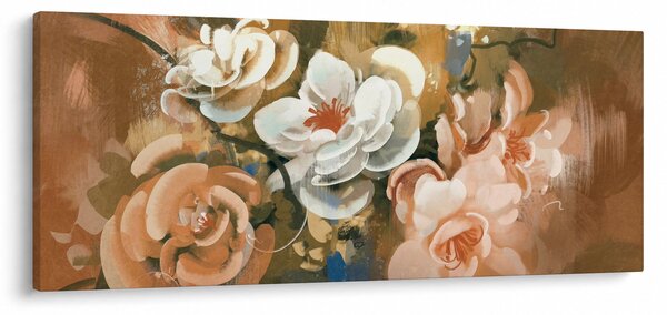 Tablou -Buchet de flori pictat (120x50 cm)