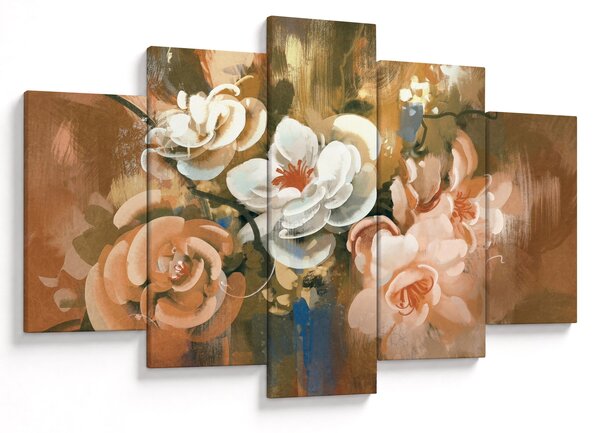 Tablou -Buchet de flori pictat (150x105 cm)
