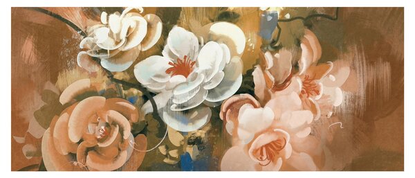 Tablou -Buchet de flori pictat (120x50 cm)