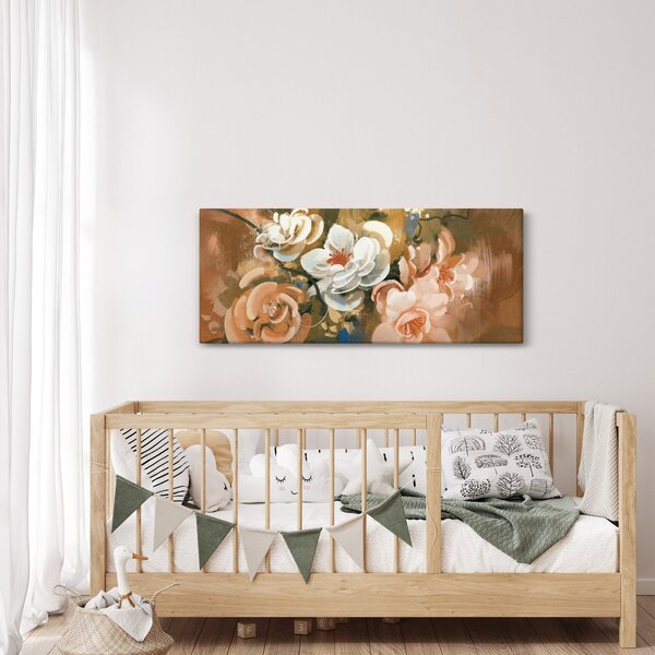 Tablou -Buchet de flori pictat (120x50 cm)