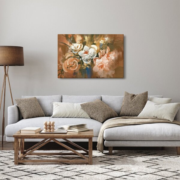 Tablou -Buchet de flori pictat (90x60 cm)