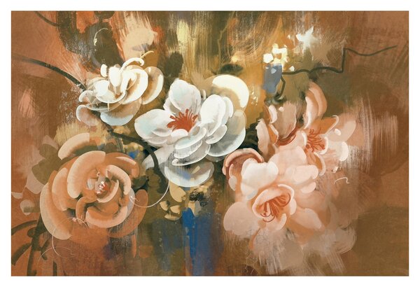 Tablou -Buchet de flori pictat (90x60 cm)