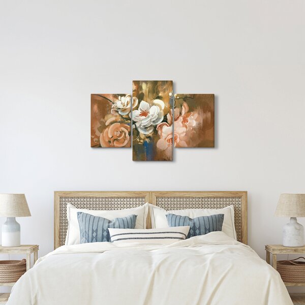 Tablou -Buchet de flori pictat (90x60 cm)