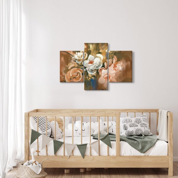Tablou -Buchet de flori pictat (90x60 cm)