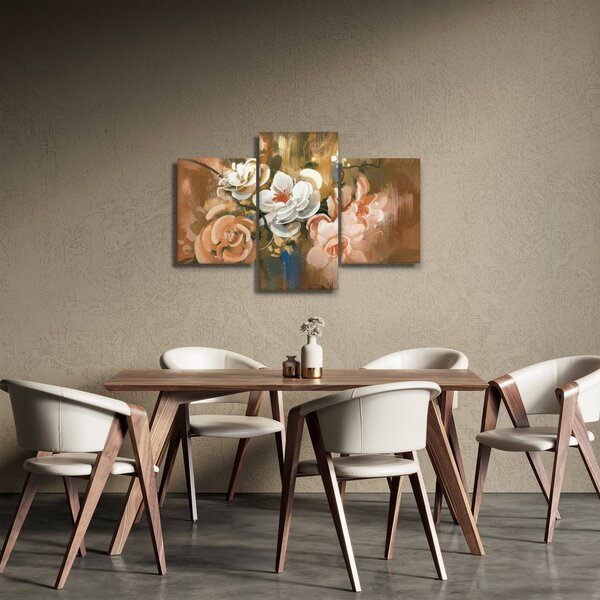 Tablou -Buchet de flori pictat (90x60 cm)