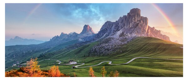 Tablou cu curcupeu deasupra stâncilor (120x50 cm)