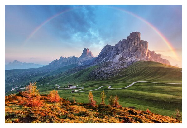 Tablou cu curcupeu deasupra stâncilor (90x60 cm)