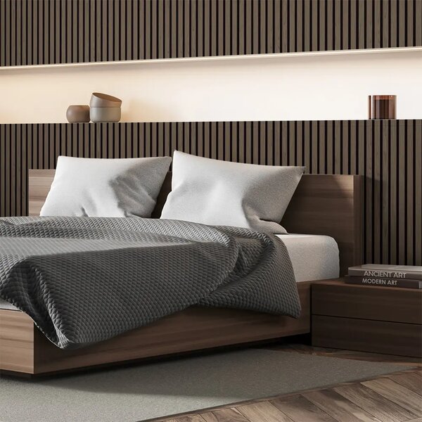 FREJA Panou acustic lemn 100x60x2,2cm. Nuc - Putem face, de asemenea, în dimensiuni personalizate - 100x60x2,2cm