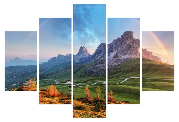 Tablou cu curcupeu deasupra stâncilor (150x105 cm)