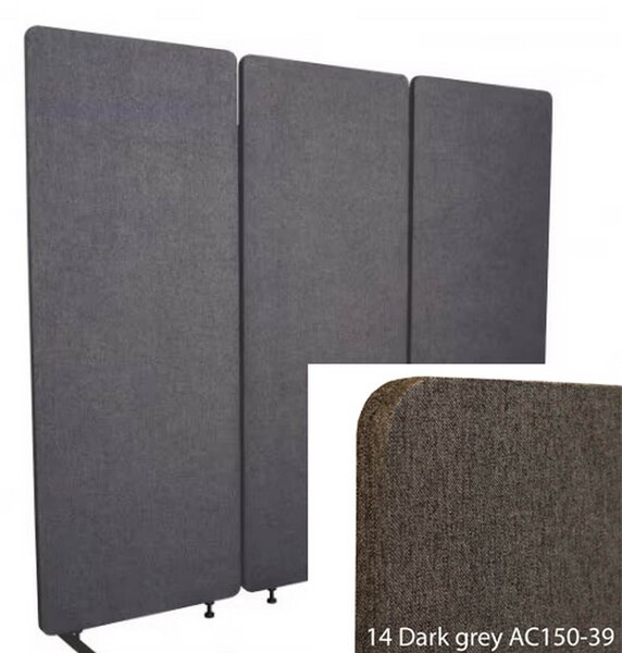 Bilnora panou despărțitor pentru birou 160x60x2,5 cm – Tapițat în Dark Grey