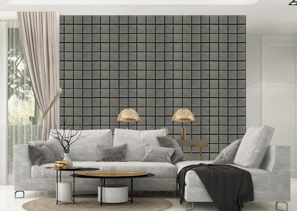 Panou de perete acustic pătrățos din lemn Freja - 60x60cm - grey oak