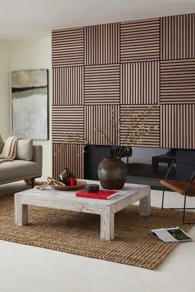 FREJA Panou acustic lemn 100x60x2,2cm. Nuc - Putem face, de asemenea, în dimensiuni personalizate - 100x60x2,2cm