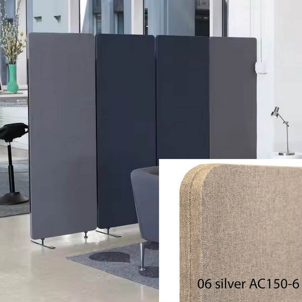 Bilnora panou despărțitor pentru birou 160x60x2,5 cm – Tapițat în Silver
