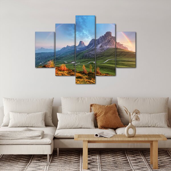 Tablou cu curcupeu deasupra stâncilor (150x105 cm)