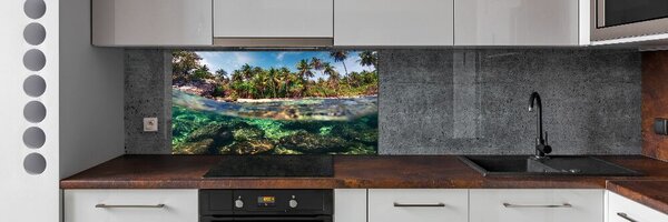 Sticlă pentru bucătărie plaja tropicala