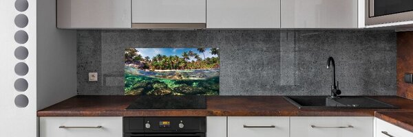Sticlă pentru bucătărie plaja tropicala