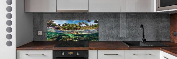 Sticlă pentru bucătărie plaja tropicala
