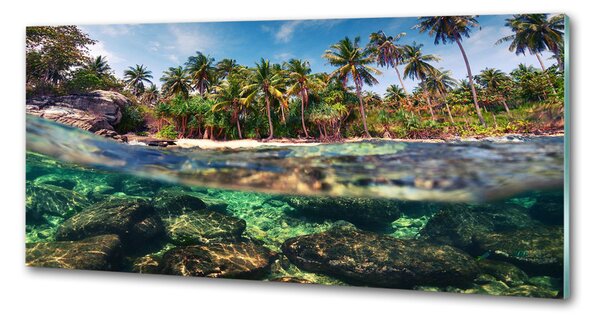 Sticlă pentru bucătărie plaja tropicala