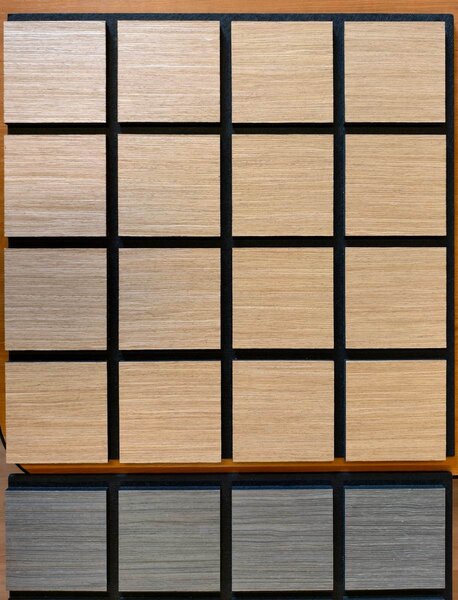 Panou de perete acustic pătrățos din lemn Freja - 60x60cm - white oak