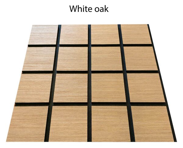 Panou de perete acustic pătrățos din lemn Freja - 60x60cm - white oak
