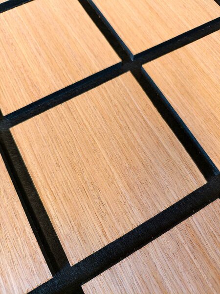 Panou de perete acustic pătrățos din lemn Freja - 60x60cm - white oak