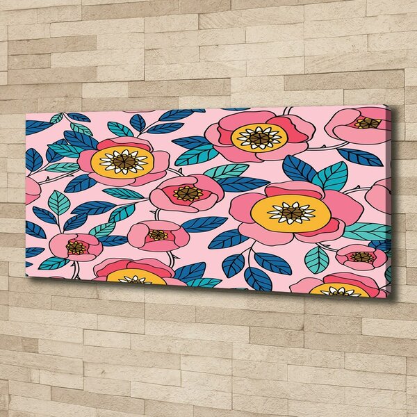 Tablou canvas flori roz