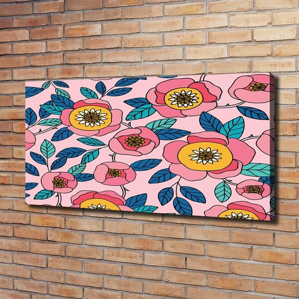 Tablou canvas flori roz