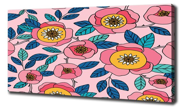 Tablou canvas flori roz