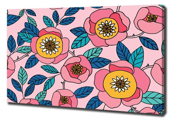Tablou canvas flori roz