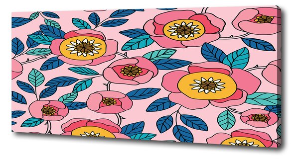 Tablou canvas flori roz