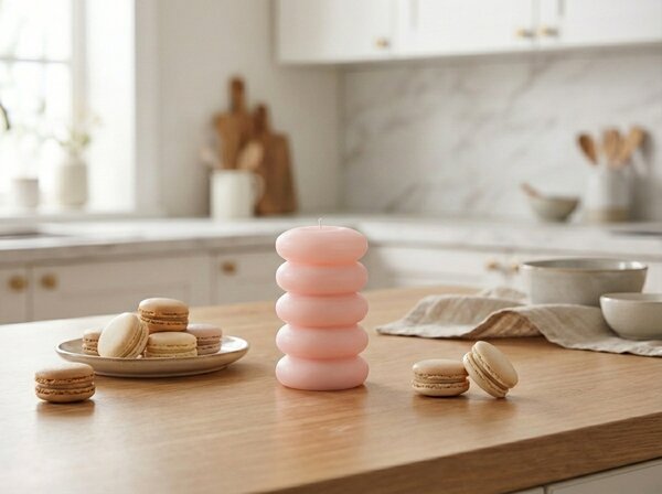 Lumanare coloana MACARON 11,5 cm roz