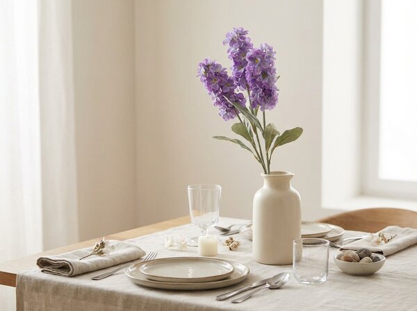 Floare artificiala MATTHIOLA 56 cm, mov