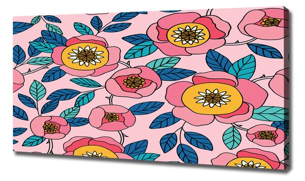 Tablou canvas flori roz