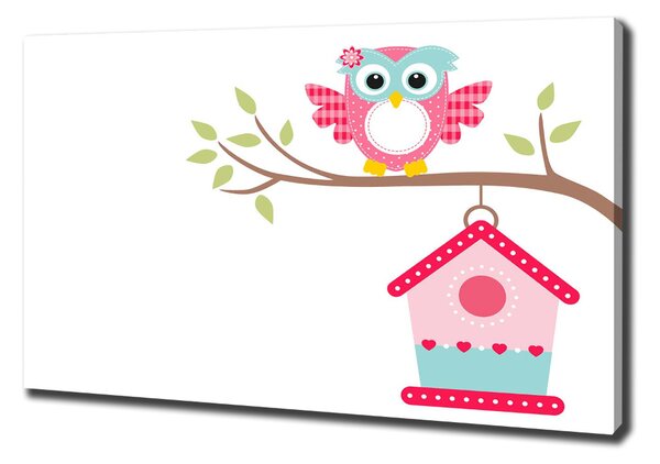 Tablou pe pânză Owl pe o ramură