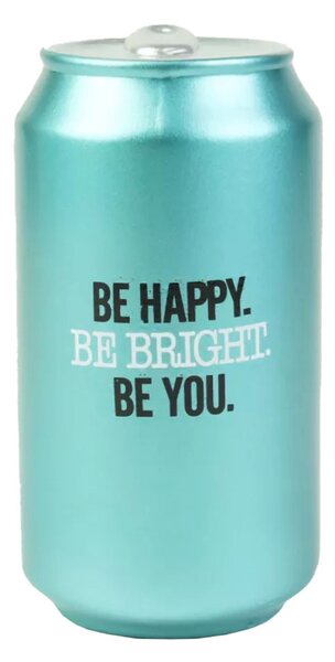 Pusculita decorativa Pufo din ceramica, Be happy, Be you, 14 cm, albastru
