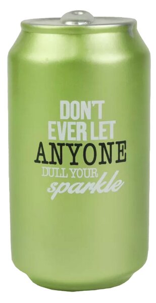 Pusculita decorativa Pufo din ceramica, Don't let anyone, 14 cm, verde