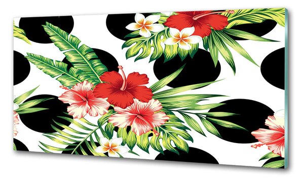 Sticlă pentru bucătărie flori Hawaii