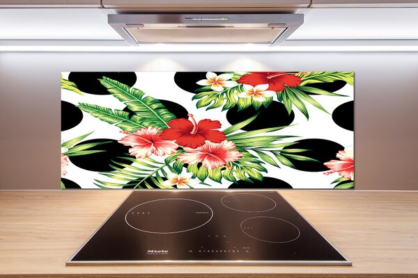 Sticlă pentru bucătărie flori Hawaii