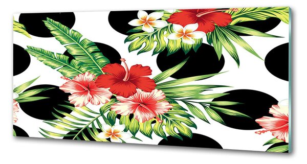 Sticlă pentru bucătărie flori Hawaii