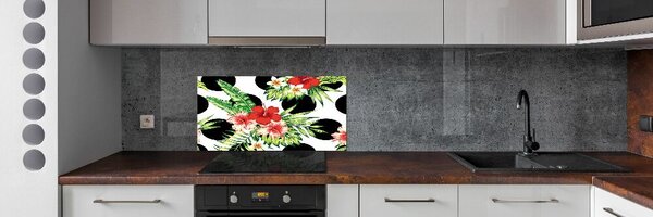Sticlă pentru bucătărie flori Hawaii