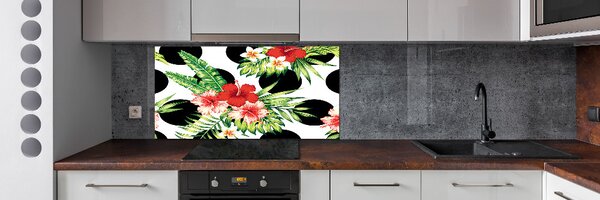 Sticlă pentru bucătărie flori Hawaii