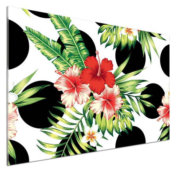 Sticlă pentru bucătărie flori Hawaii
