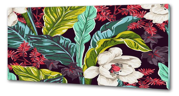 Sticlă pentru bucătărie flori tropicale