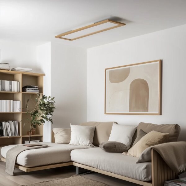 Brilagi - Corp de iluminat dimabil SLIMFRAME WOOD LED/58W/230V 124x34 cm + telecomandă