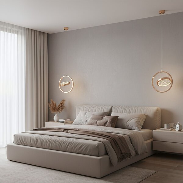 Lustră cu Cristale Suspendată LHJ106-1CP LIGHT ROSE GOLD