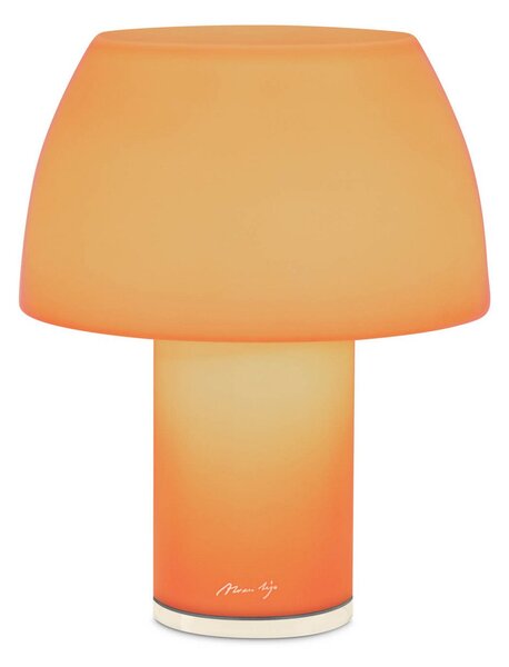 Nemo Lampa de masă reîncărcabilă LED Lorosae, portocaliu, sticlă, IP54, USB, reglabil, Portocaliu, Sticlă